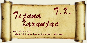 Tijana Karanjac vizit kartica